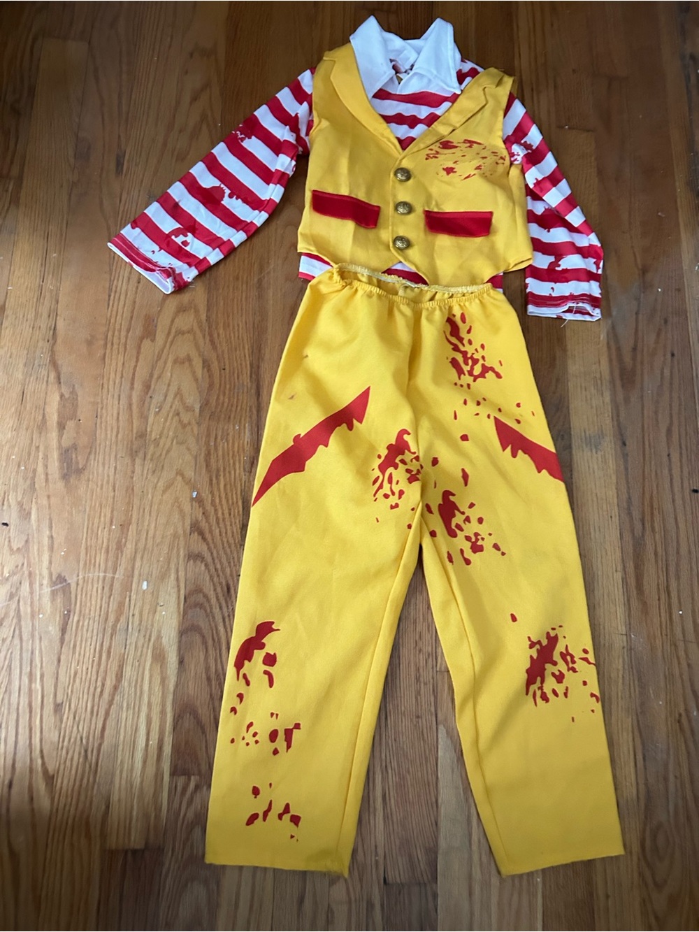 Dapper Clown Child Scary Ronald McDonald Costume Sz 4/5